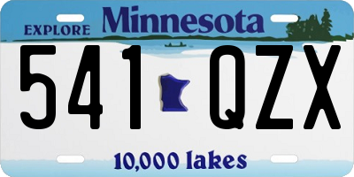 MN license plate 541QZX