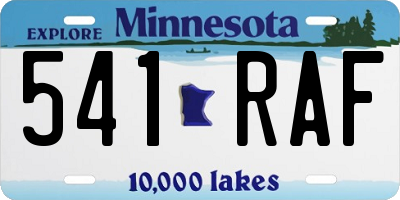 MN license plate 541RAF