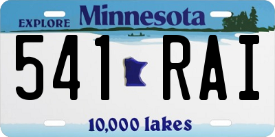 MN license plate 541RAI