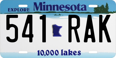 MN license plate 541RAK