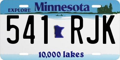 MN license plate 541RJK