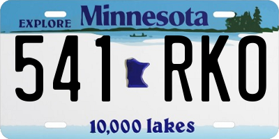 MN license plate 541RKO