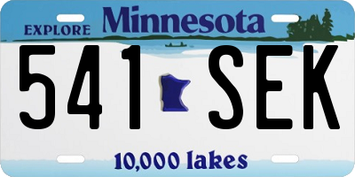 MN license plate 541SEK