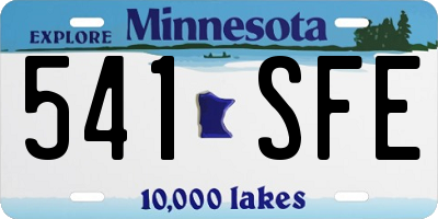 MN license plate 541SFE