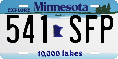 MN license plate 541SFP