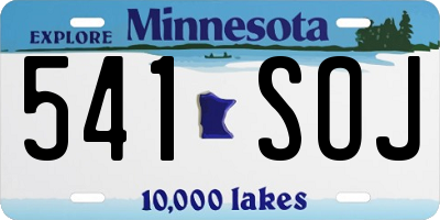 MN license plate 541SOJ