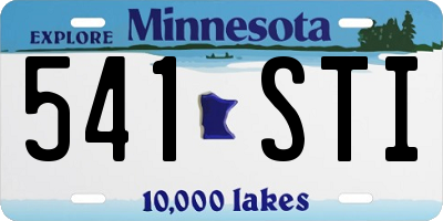 MN license plate 541STI