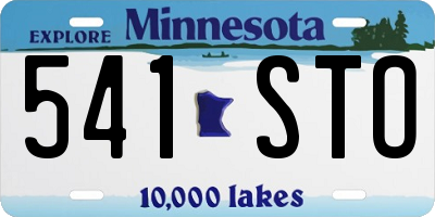 MN license plate 541STO