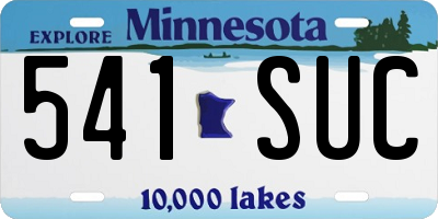 MN license plate 541SUC