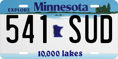 MN license plate 541SUD