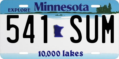 MN license plate 541SUM