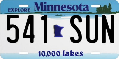 MN license plate 541SUN