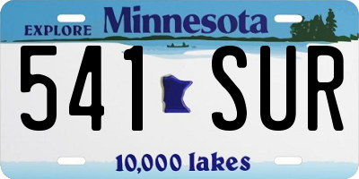 MN license plate 541SUR