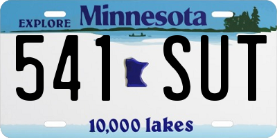 MN license plate 541SUT