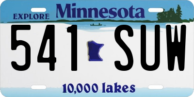 MN license plate 541SUW