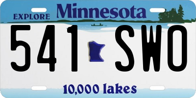 MN license plate 541SWO