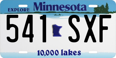 MN license plate 541SXF