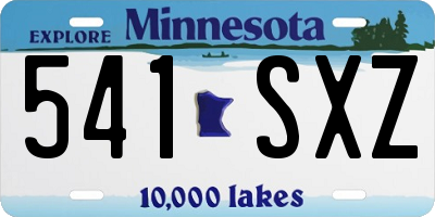 MN license plate 541SXZ