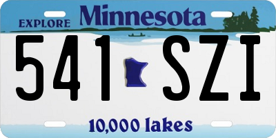 MN license plate 541SZI