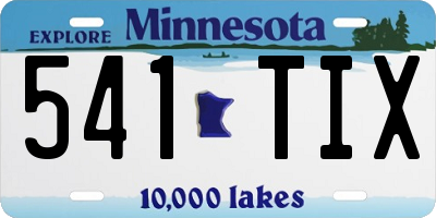 MN license plate 541TIX