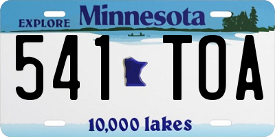 MN license plate 541TOA