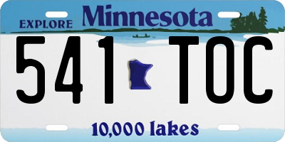 MN license plate 541TOC