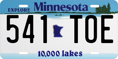 MN license plate 541TOE