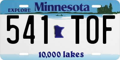 MN license plate 541TOF