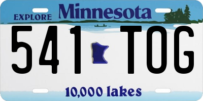 MN license plate 541TOG