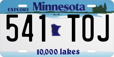 MN license plate 541TOJ