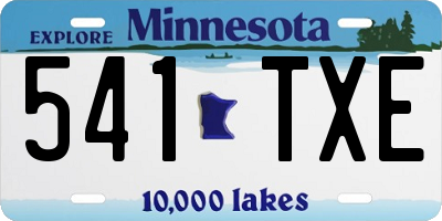 MN license plate 541TXE