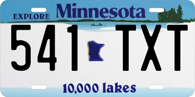 MN license plate 541TXT