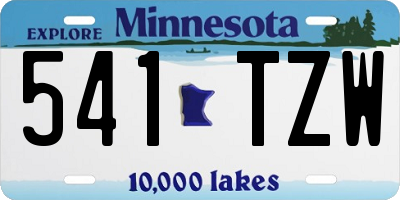 MN license plate 541TZW