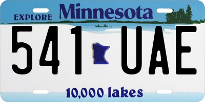 MN license plate 541UAE