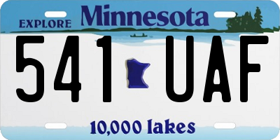 MN license plate 541UAF