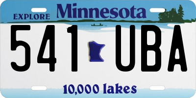 MN license plate 541UBA
