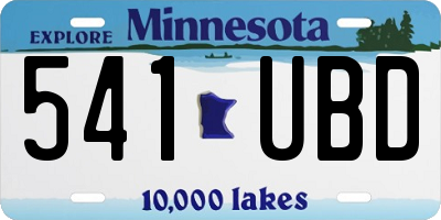 MN license plate 541UBD