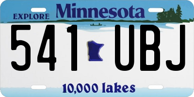 MN license plate 541UBJ