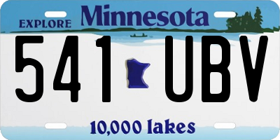MN license plate 541UBV