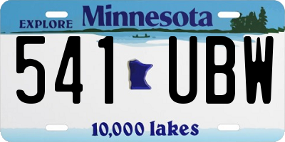 MN license plate 541UBW