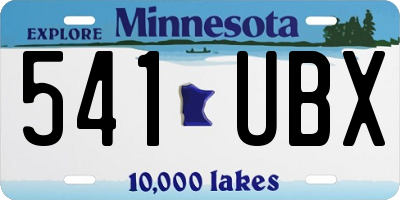 MN license plate 541UBX
