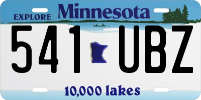 MN license plate 541UBZ