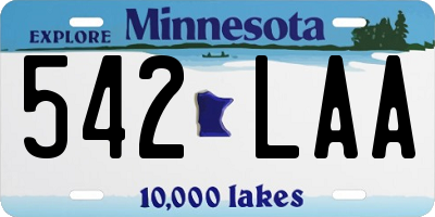 MN license plate 542LAA