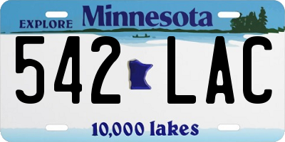 MN license plate 542LAC