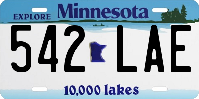 MN license plate 542LAE