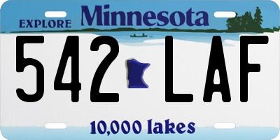 MN license plate 542LAF