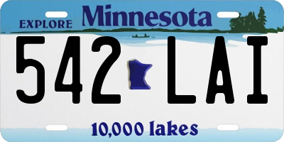 MN license plate 542LAI