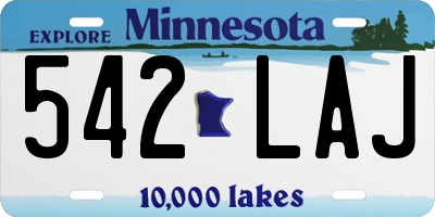 MN license plate 542LAJ