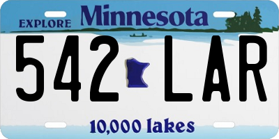 MN license plate 542LAR