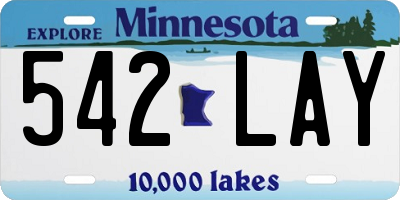 MN license plate 542LAY